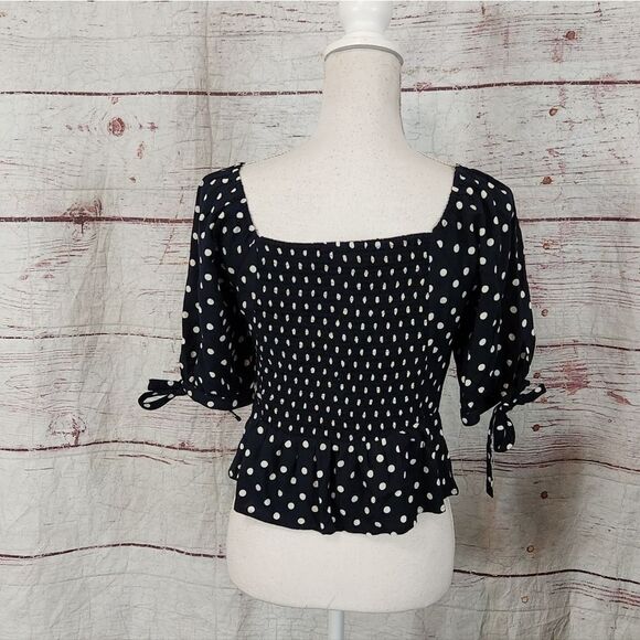J. Crew Cropped Polka Dot Top Size XS NWT - Picture 2 of 8